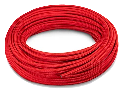 AN6 8mm (5/16") przewód PTFE teflonowy w stalowym oplocie czerwony
