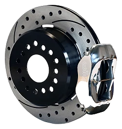 Wilwood 140-9282-DP Forged Dynalite Rear Parking Brake Kit 12.19 Drilled Slotted Polished