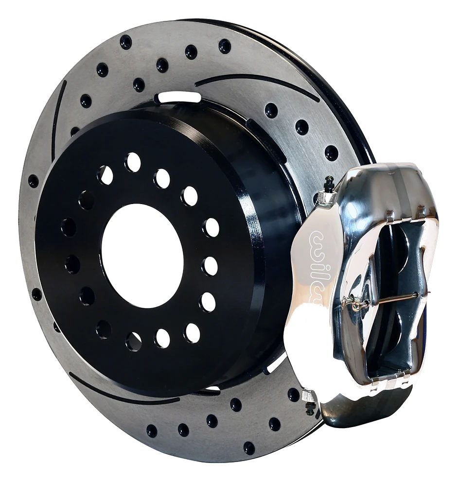 Wilwood 140-9282-DP Forged Dynalite Rear Parking Brake Kit 12.19 Drilled Slotted Polished