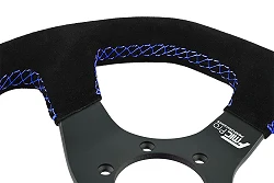 Kierownica sportowa FMIC.Pro D-Shape zamszowa 325mm odsadzenie 42mm niebieska