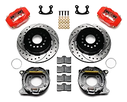 Wilwood 140-9282-DR Forged Dynalite Rear Parking Brake Kit 12.19 Drilled Slotted Red