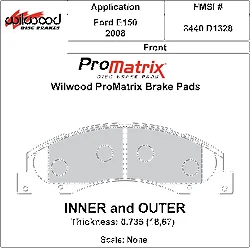 Klocki hamulcowe Wilwood 150-D1328K PM ProMatrix D1328 Street Performance Racing Pads .735