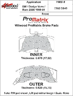 Klocki hamulcowe Wilwood 150-D0845K PM ProMatrix D845 Street Performance Racing Pads .67