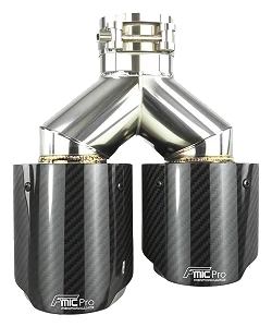 Końcówka wydechu tłumika zestaw FMIC.Pro karbon połysk średnica 102mm montażowa 63mm