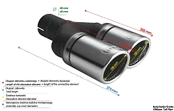 Uniwersalna końcówka tłumika okrągła 100mm długość 200/180mm średnica montażowa 50mm - N2-101RSP/50