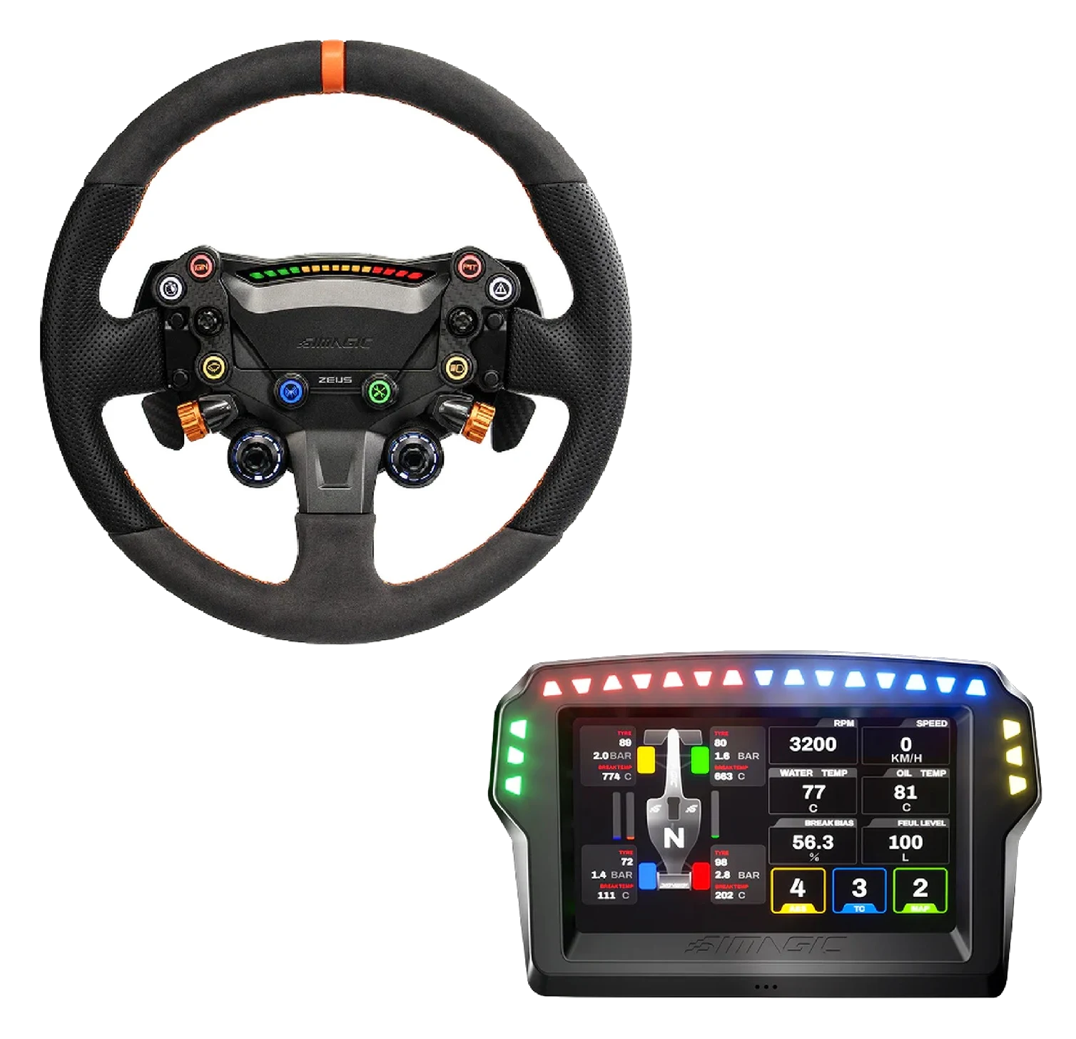 Zestaw Simagic ZEUS Sport 320mm + MagicDash 4 ekran telemetryczny Simracing