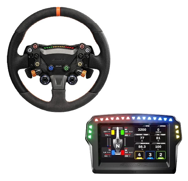 Zestaw Simagic ZEUS Sport 320mm + MagicDash 4 ekran telemetryczny Simracing