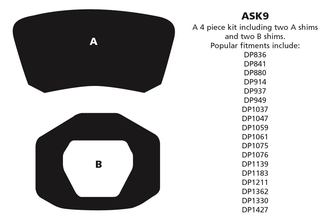 ASK9 Anti-squeal shim kits EBC Brakes - ASK9