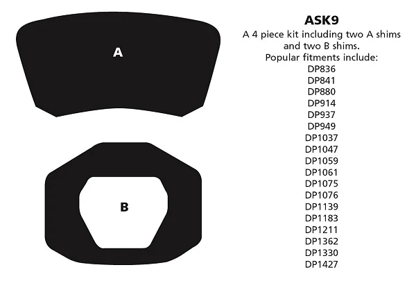 ASK9 Anti-squeal shim kits EBC Brakes - ASK9