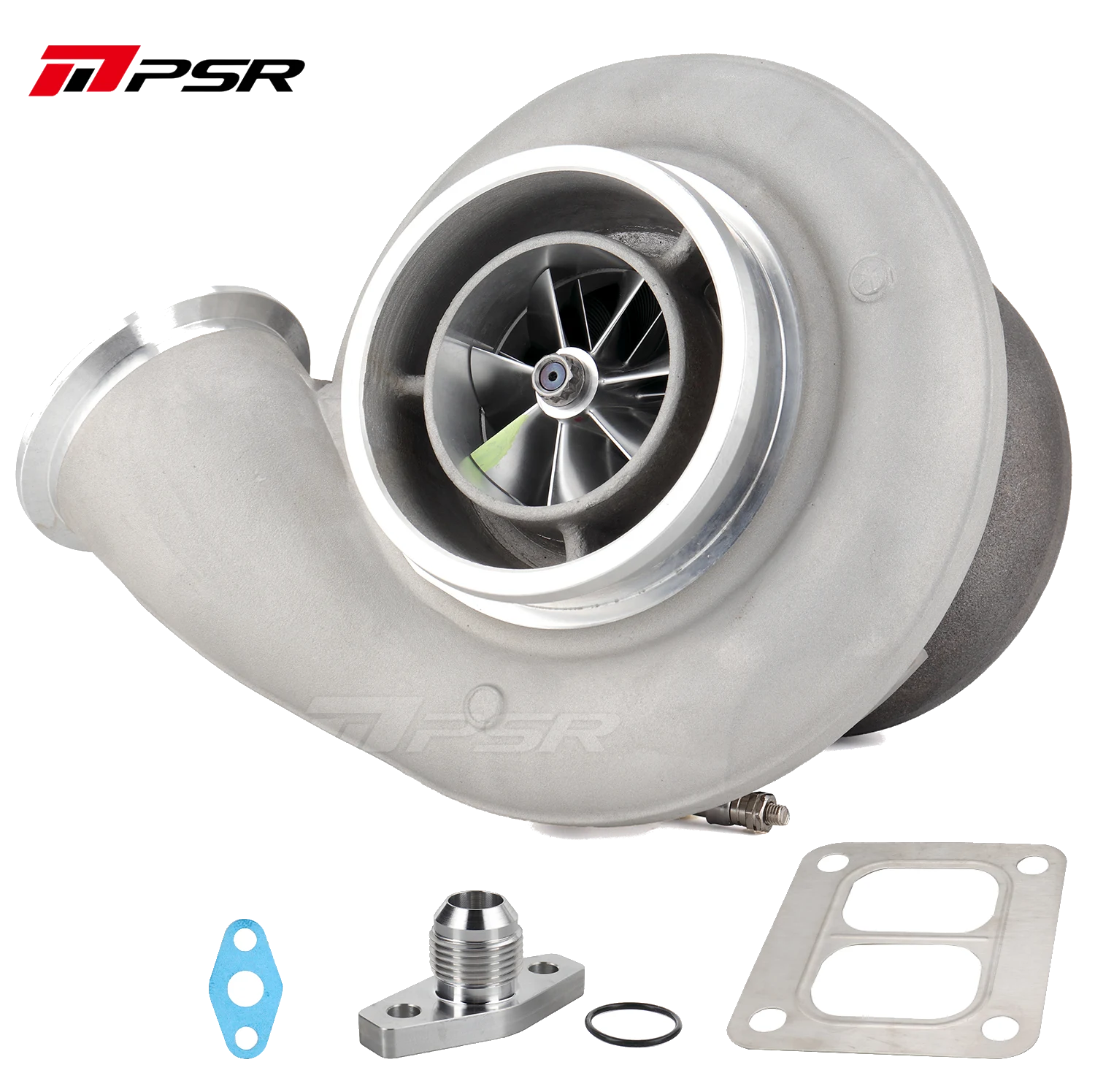 Turbosprężarka Pulsar PSR 475DG 1.25 T4 Divided wlot 1/2" Marmon wylot Łożyska kulkowe