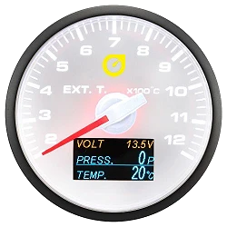 Auto Gauge 60mm - 4in1 Wskaźnik EGT Napięcia Ciśnienia Temperatury