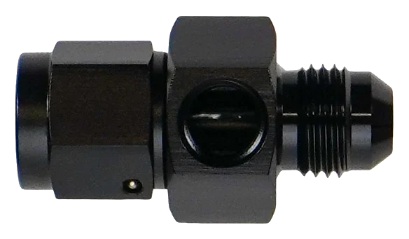 Adapter 6AN męski Flare na żeński Flare Swivel z portem 1/8" NPT DeatschWerks