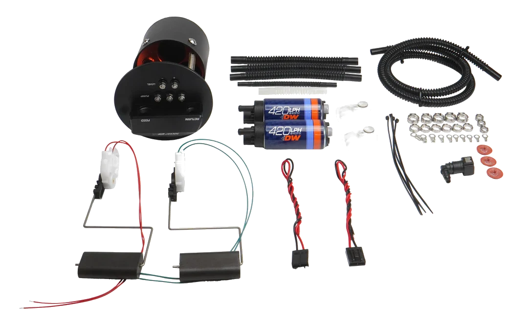 Moduł X2 z pompami DW420 i zestawem montażowym DeatschWerks BMW 3-Series E36 E46 1992-2006