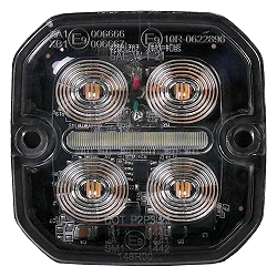 Lampa Ostrzegawcza Pozycyjna LED Purelux Ultra Slim Square Biała / Czerwona 12V 24V 60mm 8W