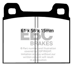 DP4104R Klocki hamulcowe YELLOWSTUFF EBC Brakes Alfa Romeo 75 Alfasud Alfasud Sprint Alfetta Alfetta GT Alfetta GTV Giulia 105 Giulietta 116 GT Junior Spider Audi AU1000 F103 60 F103 72 F103