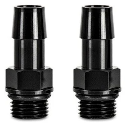 Nyple do oil catch tank'a Mishimoto M16x1.5 1/2" Aluminiowe Czarne 2-pak