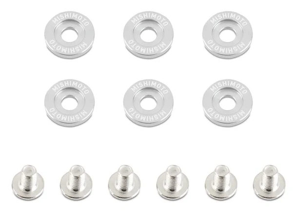 Ozdobne śrubki i podkładki Mishimoto Fender Washer Kit małe srebrne