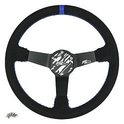 Kierownica sportowa FMIC.Pro Track zamszowa 350mm odsadzenie 90mm niebieska