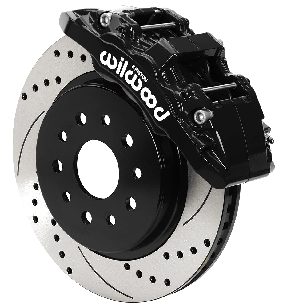 Wilwood 140-17275-D AERO6-DM Direct-Mount Truck Front Brake Kit 13.38 Drilled Black for Jeep