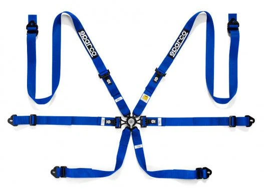 Pasy bezpieczeństwa Sparco 2" 6 punktowe FIA 8853-2016 Niebieskie - 04834HPD.B