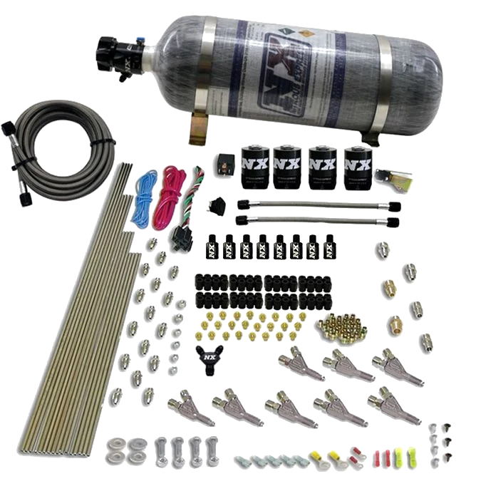 8 Cylinder SSV Direct Port 4 Solenoids with 12Lb Carbon Bottle 200-500Hp Jetting Nitrous Express NX 80016-12