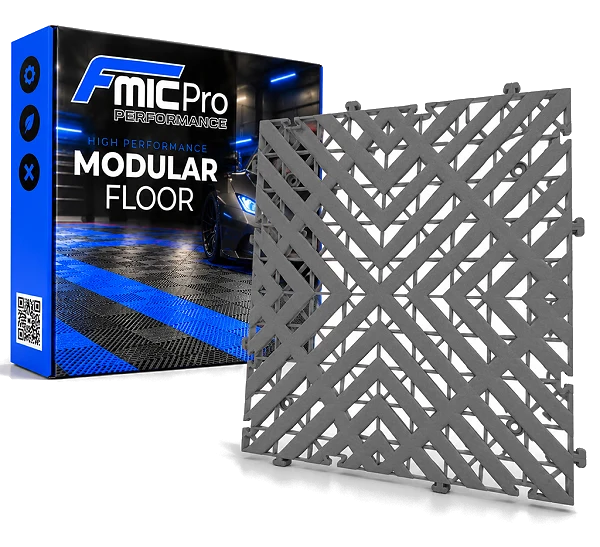 Podłoga modułowa panelowa FMIC.Pro do garażu warsztatu 40x40cm 30mm Szary