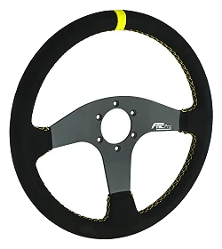 Kierownica sportowa FMIC.Pro Classic zamszowa 350mm odsadzenie 33mm żółta