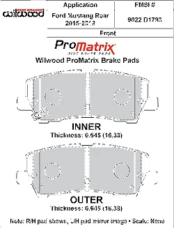 Klocki hamulcowe Wilwood 150-30-D1793K BP-30 D1793 High-Temperature Racing Pads .645