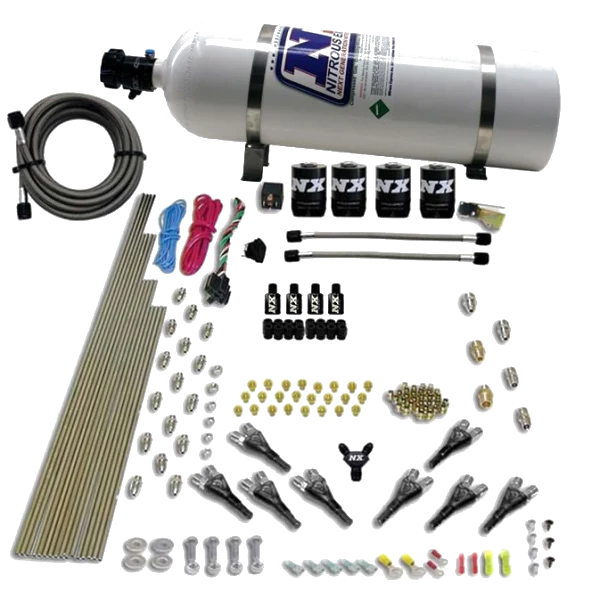 8-Cyl Shark Direct Port 4 Solenoids (200-500Hp Jetting) 15LB Nitrous Express NX 90006-15