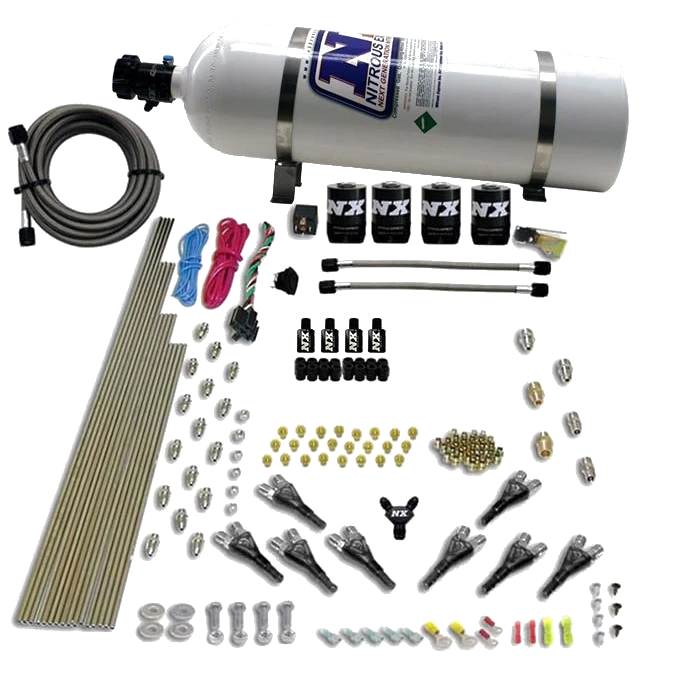 8-Cyl Shark Direct Port 4 Solenoids (200-500Hp Jetting) 15LB Nitrous Express NX 90006-15