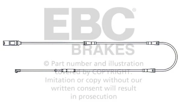 EFA160 Czujnik zużycia klocków hamulcowych EBC Brakes BMW 5 Series GT F07 530 5 Series GT F07 535 5 Series GT F07 550 5 Series xDrive GT F07 530 5 Series xDrive GT F07 535 5 Series xDrive GT