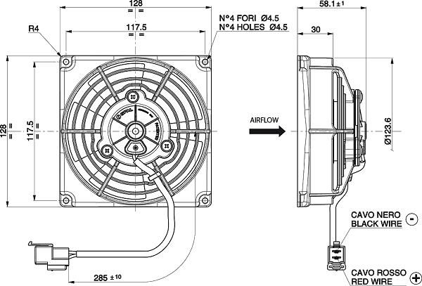 WENTYLATOR OSIOWY SPAL SSĄCY 12V VA69A-A101-87A SUMIT (115 MM)