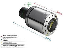Uniwersalna końcówka tłumika okrągła 100mm długość 120mm średnica montażowa 50mm - N1-22/50