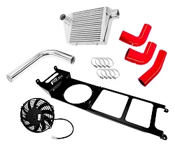 Dedykowany zestaw montażowy intercoolera Nissan Patrol Top Mount  - 3.0D M57 Czerwony