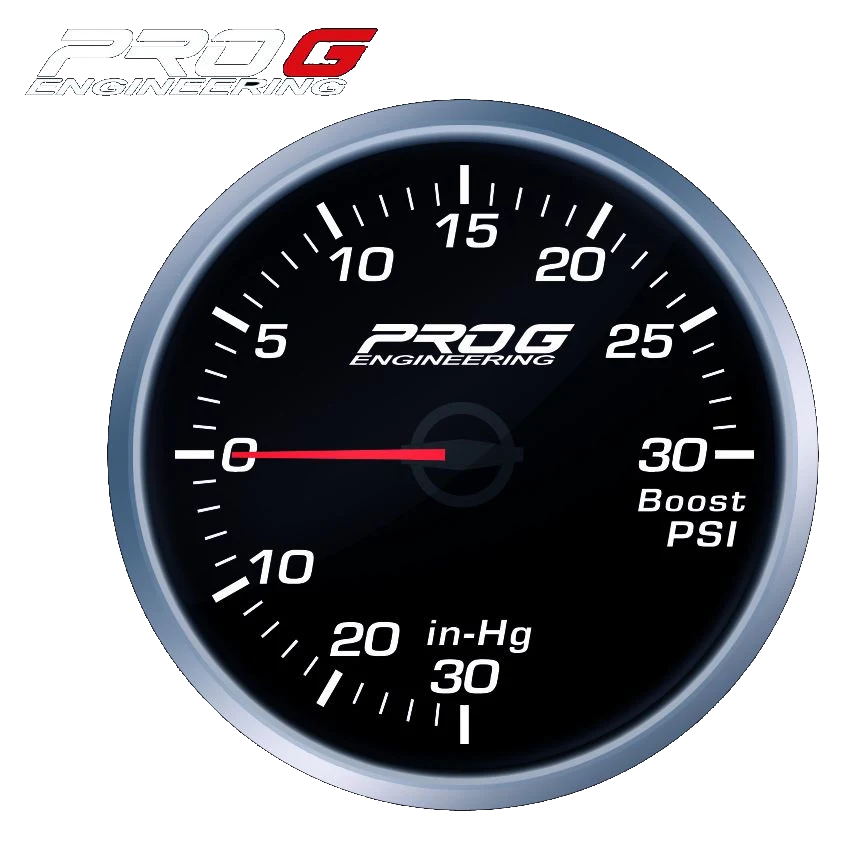 Wskaźnik Pro G Race Series RS, doładowania Boost 30 PSI WHITE 60mm