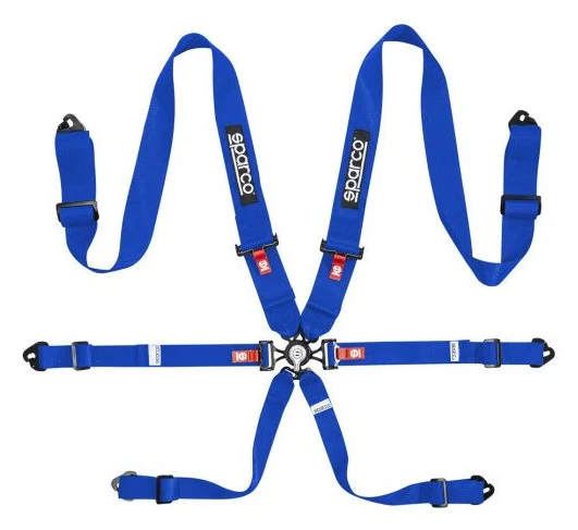 Pasy bezpieczeństwa Sparco Competition H-3 3" 6 punktowe FIA 8853-2016 Niebieskie - 04834HPDRAC.B