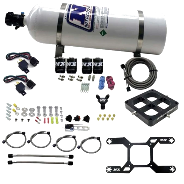 4500 Billet Crossbar Plate System Dual Stage 100-1000Hp with 15Lb Bottle Nitrous Express NX 66047-15
