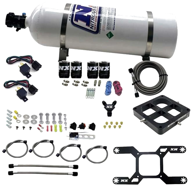 4500 Billet Crossbar Plate System Dual Stage 100-1000Hp with 15Lb Bottle Nitrous Express NX 66047-15
