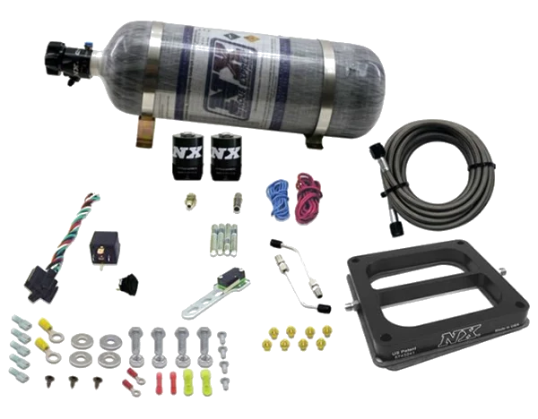 4500 Hitman Dominator Nitrous Plate System 100-150-200Hp with 12Lb Carbon Bottle Nitrous Express NX 40070-12