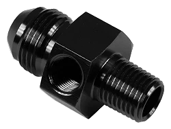 AN6 3/8 NPT Nypel adapter z wejściem na czujnik 1/8 NPT Czarny