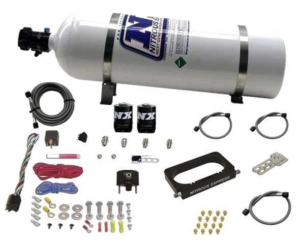 4 Valve Nitrous Plate System-Monoblade Throttle Body with 12Lb Carbon Bottle for Ford Nitrous Express NX 20950-12