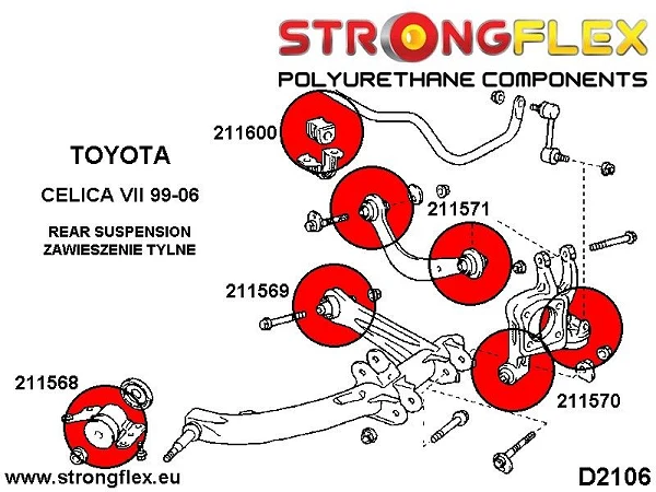 211600A: Tuleja stabilizatora tylnego SPORT Toyota Celica MK7 - 211600A_20mm