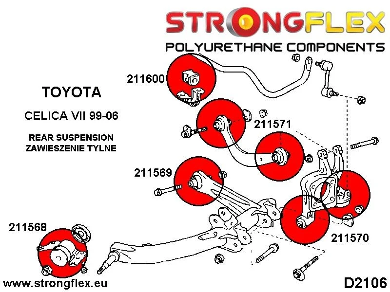 211600A: Tuleja stabilizatora tylnego SPORT Toyota Celica MK7 - 211600A_20mm