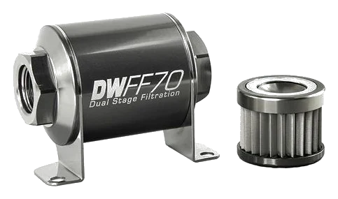 DeatschWerks In-Line Fuel Filter Kit -10AN Female 10 Micron 70mm