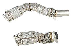 Downpipe FMIC.Pro BMW F80 M3 S55 USA z katalizatorem i osłoną termiczną
