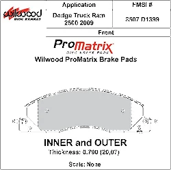 Klocki hamulcowe Wilwood 150-10-D1399K BP-10 D1399 Street Performance Racing Pads .79
