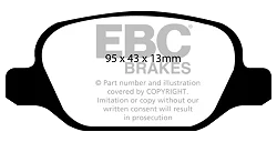DP41338R Klocki hamulcowe YELLOWSTUFF EBC Brakes Abarth 500 695 Fiat 500 Doblo Linea Punto Lancia Musa Fiat 500 500 EsseEsse