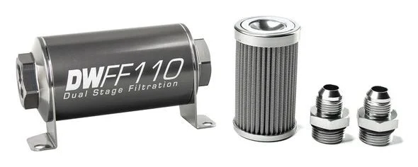DeatschWerks In-Line Fuel Filter Kit -8AN 100 Micron 110mm