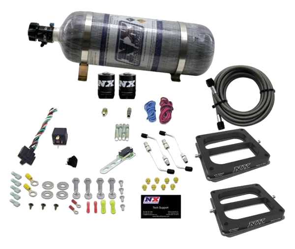 Dual 4500 Conventional Plate System Gasoline Stage 6 50-300Hp with 12Lb Carbon Bottle Nitrous Express NX 30270-12