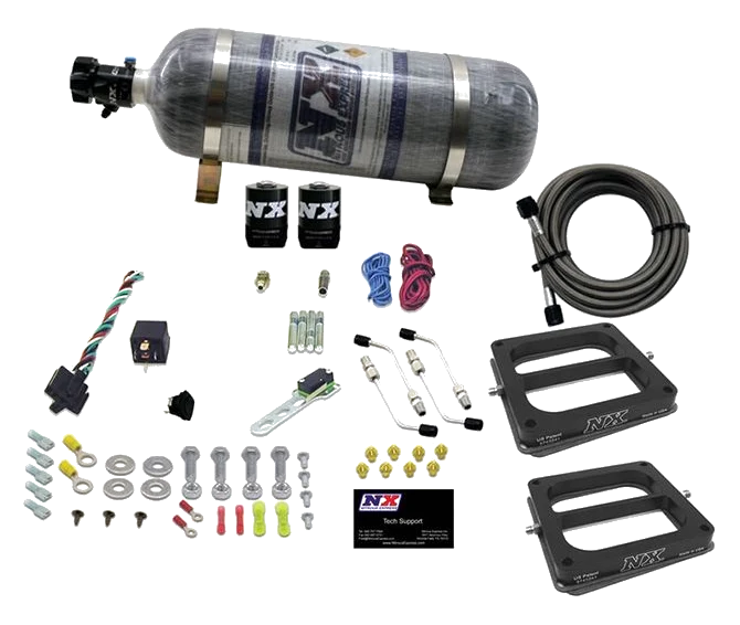 Dual 4500 Conventional Plate System Gasoline Stage 6 50-300Hp with 12Lb Carbon Bottle Nitrous Express NX 30270-12